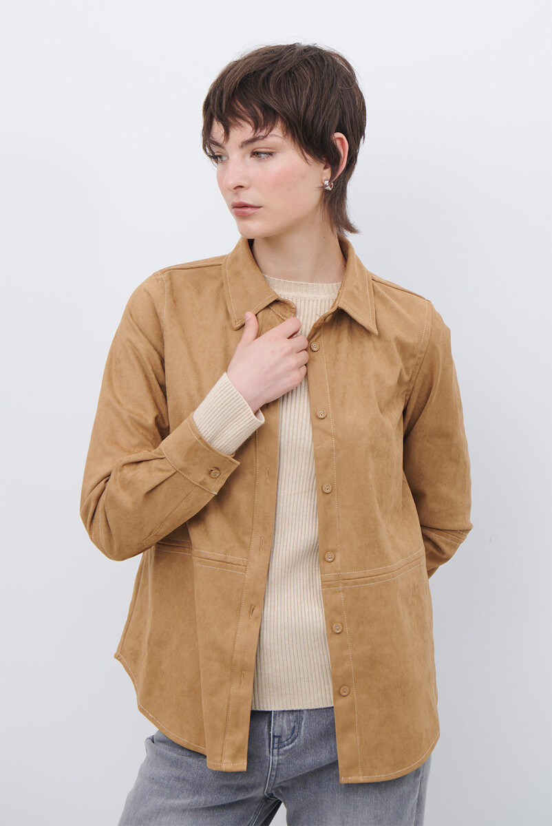 CAMISA SUEDE - CARAMELO 