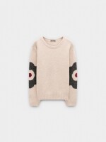 Jersey De Punto Con Flores beige