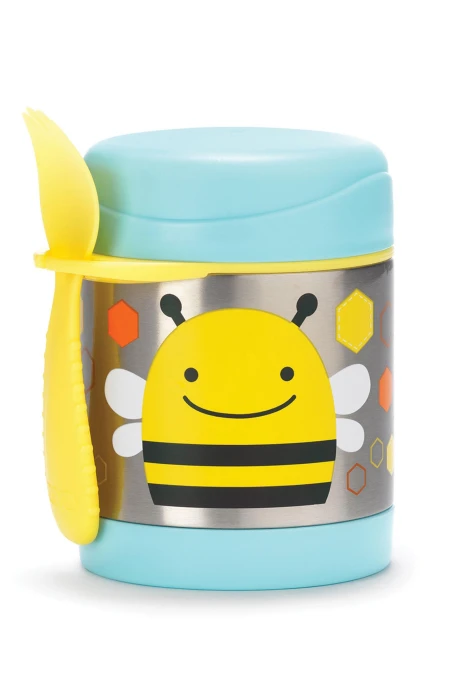 Tupper de acero inoxidable con cubierto, diseño abeja Tupper de acero inoxidable con cubierto, diseño abeja