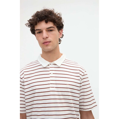 Remera polo Marin Off white Camel