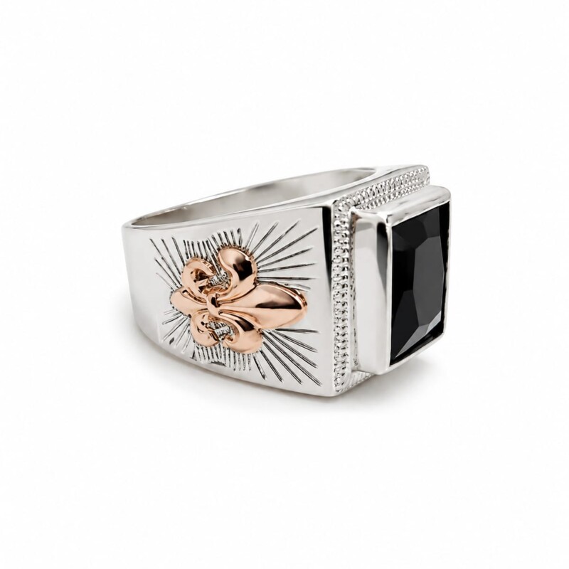 Anillo sello caballero piedra rectangular zafiro Anillo sello caballero piedra rectangular zafiro