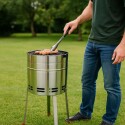PARRILLERO A CARBON GRILL TUBULAR TRAMONTINA TCP-400 PLATEADO