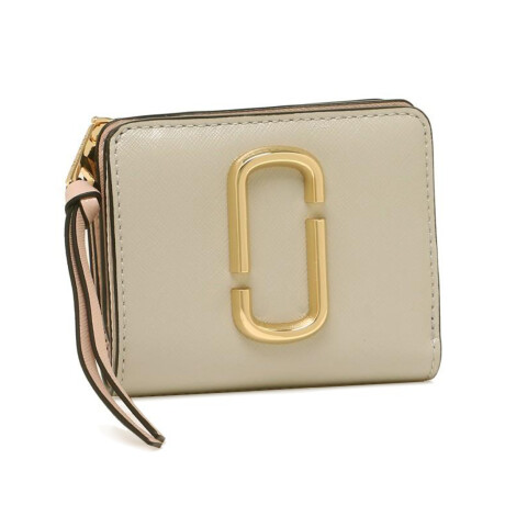 Billetera de cuero compacta, Marc Jacobs Beige