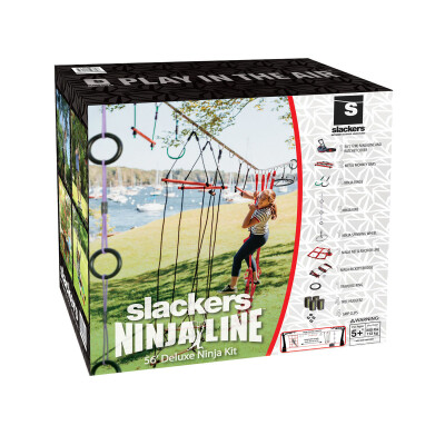Ninja Line Cuerda de lujo Slackers 15 m con 9 obstáculos colgantes Ninja Line Cuerda de lujo Slackers 15 m con 9 obstáculos colgantes