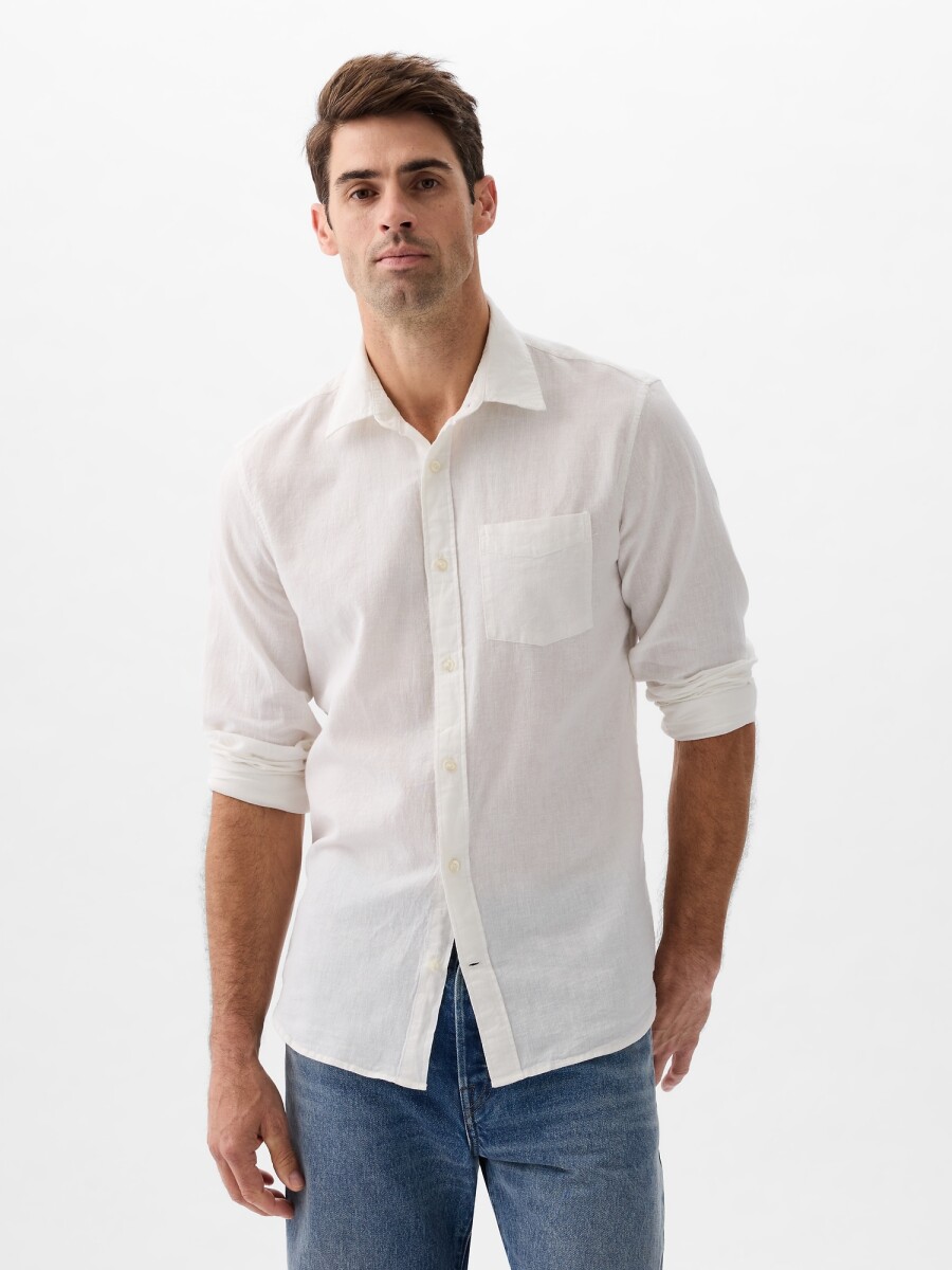 Camisa De Lino Hombre - New Off White 