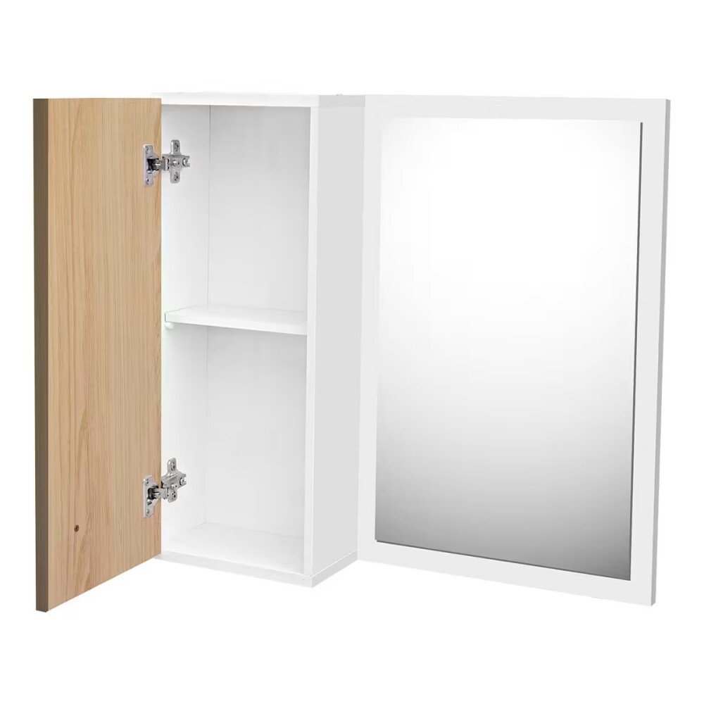 Mueble de baño suspendido Sophia Roble 60cm bacha de resina natural y espejo con botiquín Mueble De Baño Suspendido Sophia Roble 60cm Bacha De Resina Natural Y Espejo Con Botiquín