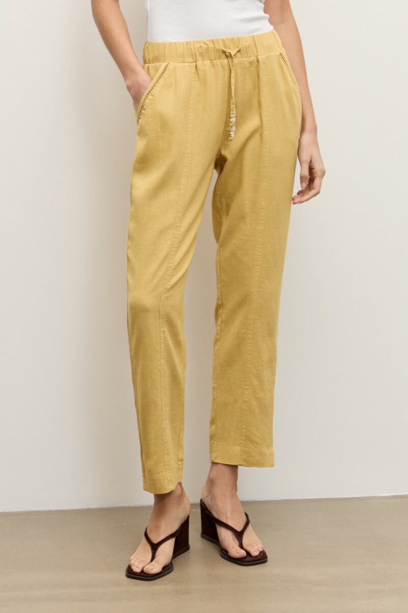 Pantalon pijama lino con vainillas maiz