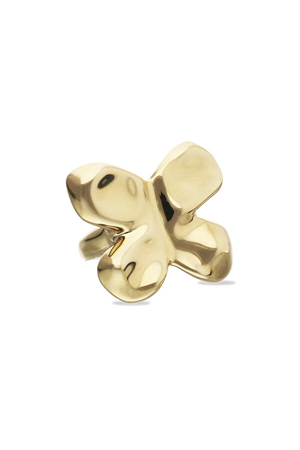 ANILLO DE ALEACIÓN DE METALES BAÑADO EN ORO 18K CON FORMA DE MARIPOSA Anillo