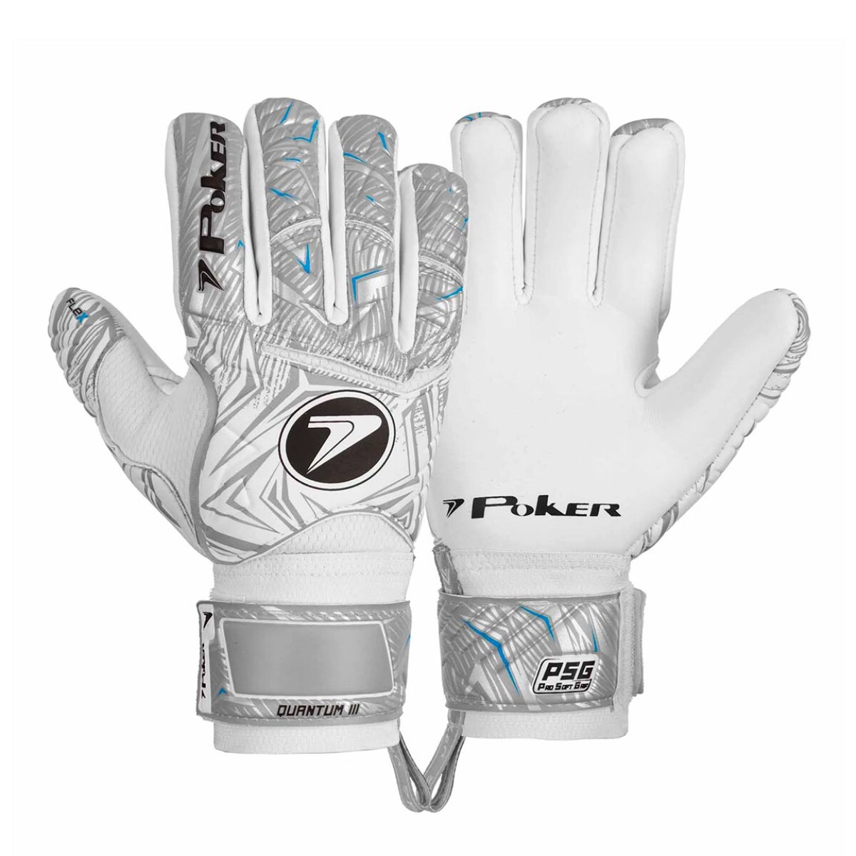 Guantes Golero Adulto Poker Campo Profissional Quantum Iii - Gris-blanco 
