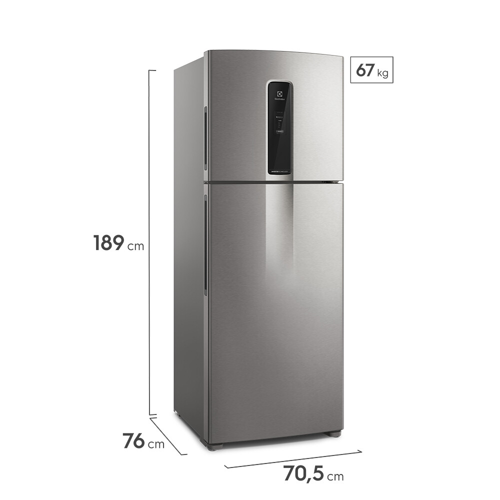 Refrigerador Frío Seco 508 Lts Inox S/D INVERTER Gris