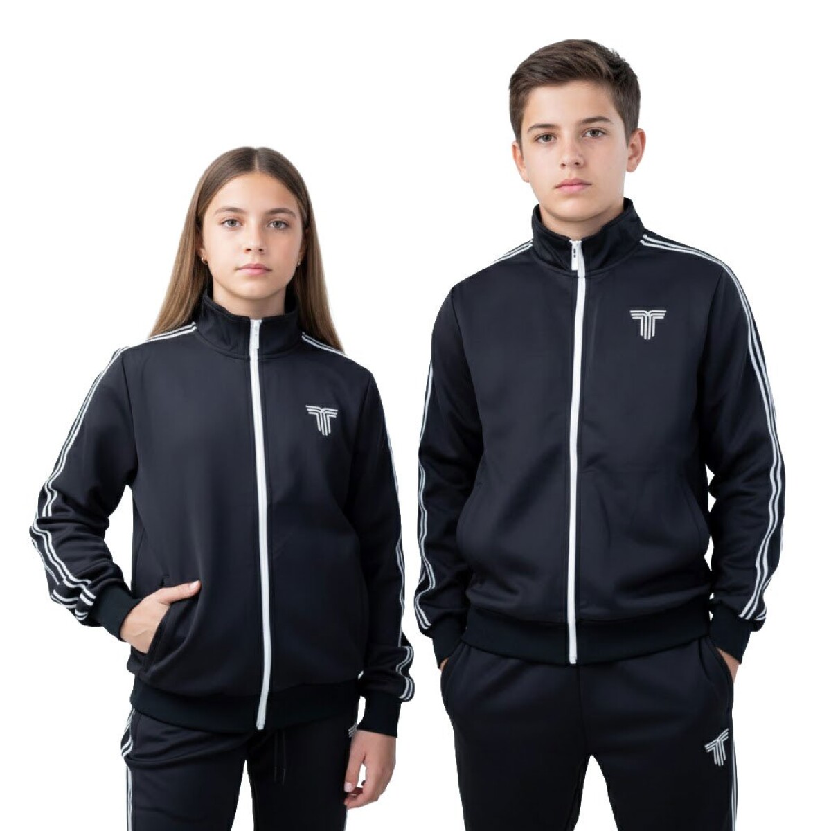 Campera Unisex TIFFOSI Sport Niño - Negro - Blanco 
