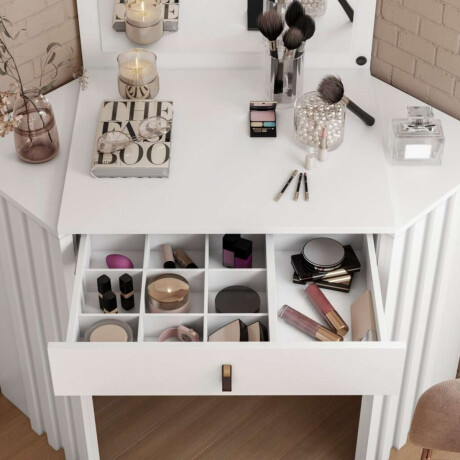 Escritorio Tocador Esquinero Glitter Blanco