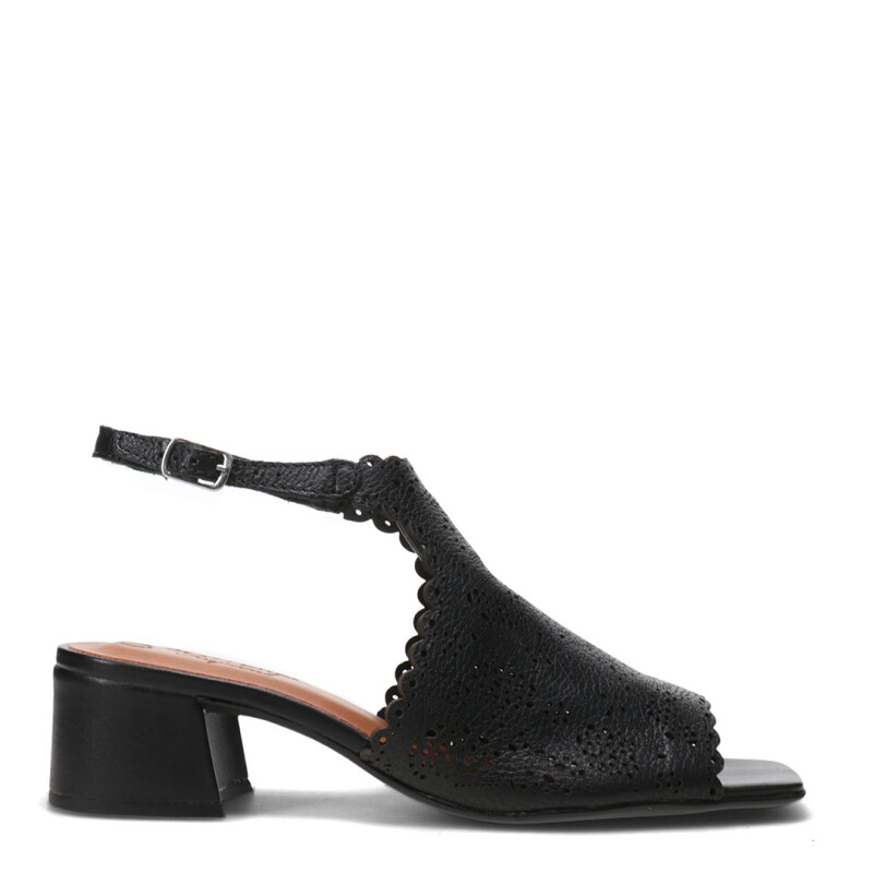 Sandalias de Mujer Bottero Cuero Calado Negro