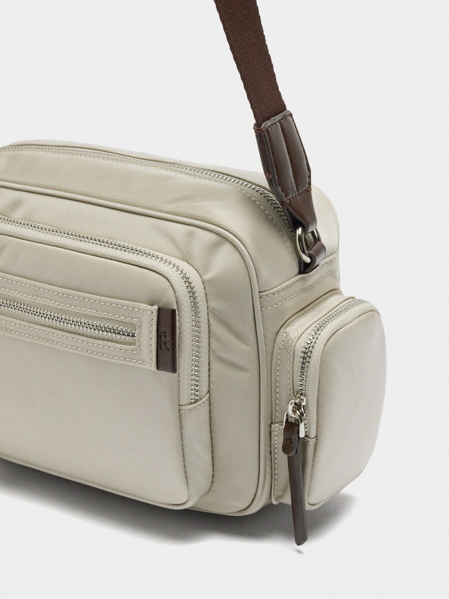 Bolso Bandolera De Nylon crudo
