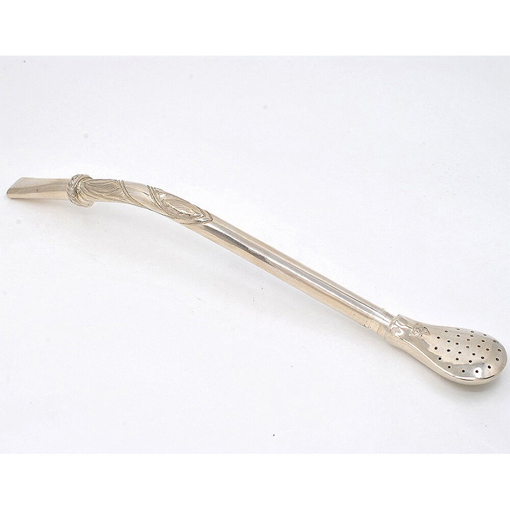 Bombilla plata gruesa cincelada Bombilla plata gruesa cincelada