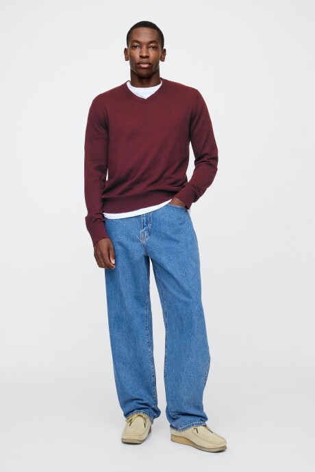 Buzo Algodòn Escote V Hombre Noir Red 796