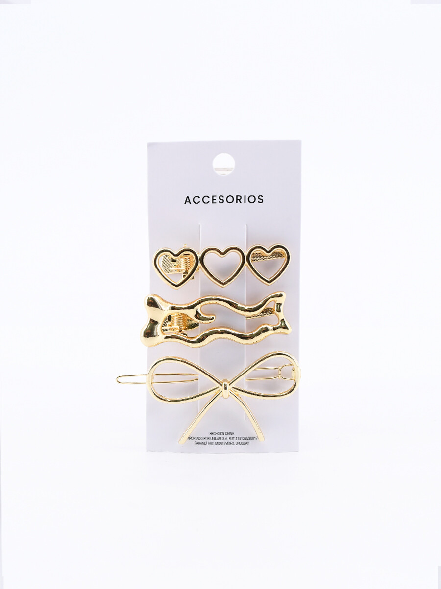 BROCHES SET X 3 - DORADO (V) 