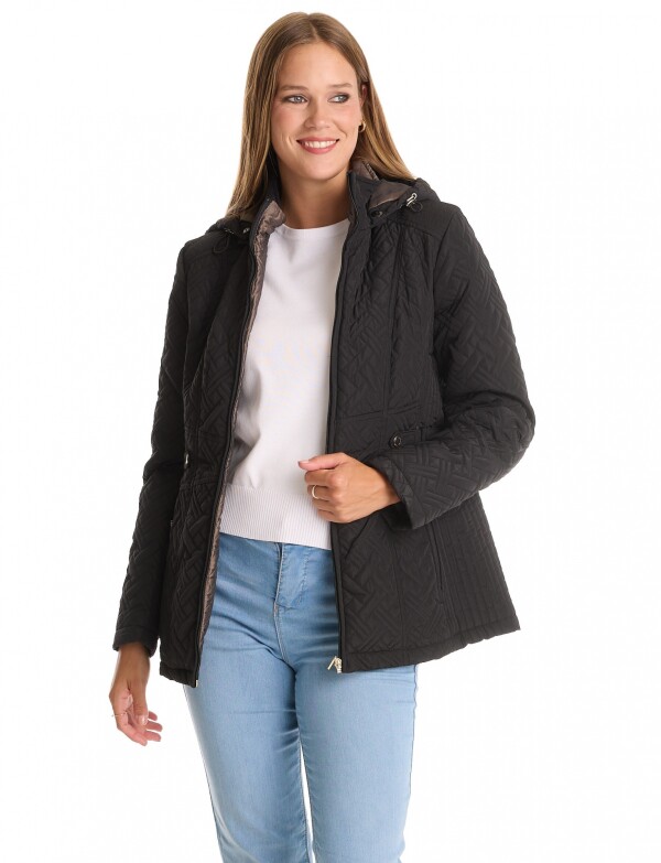 Campera Capitoneada & Cintura Ajustable NEGRO
