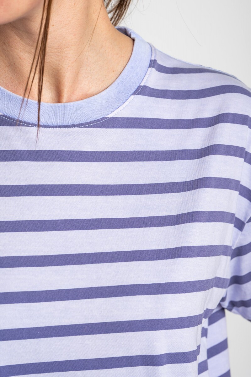 Remera Rayada Algodón Lavanda