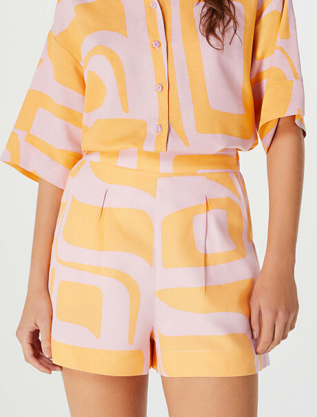 SHORT FEMENINO ESTAMPADO NARANJA