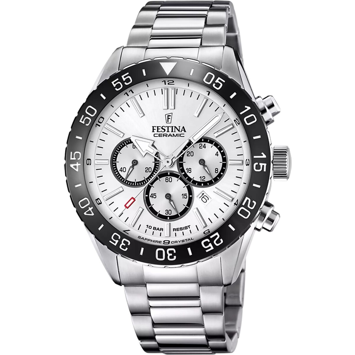 Reloj Festina F20575/1 Para Hombre En Acero Color Plateado 