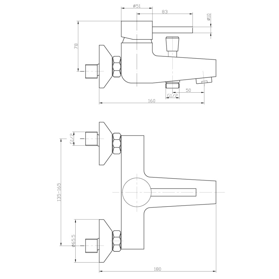 Grifería de Ducha Monocomando Exterior con Transferencia Cromado Linea New Birillo Grifería de Ducha Monocomando Exterior con Transferencia Cromado Linea New Birillo