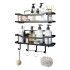 Estante Organizador Baño Ducha Set X2 Adhesivo Con Ganchos Imback Color Negro Estante Organizador Baño Ducha Set X2 Adhesivo Con Ganchos Imback Color Negro