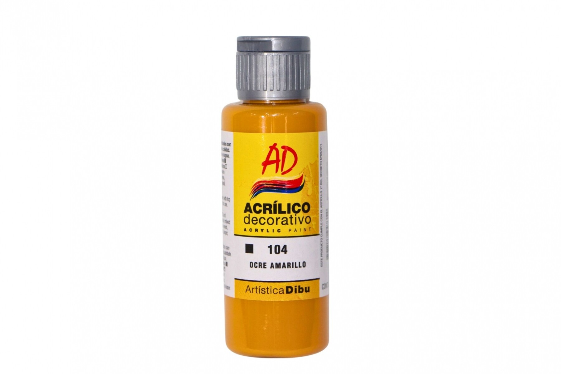 PINTURA ACRILICA ARTISTICA DIBU 60 ML. DIFERENTES COLORES - COLOR OCRE AMARILLO 104 