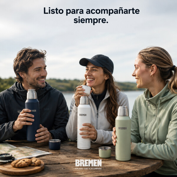 Termo Bremen Acero Inoxidable 1l Tapa Magnética GRIS
