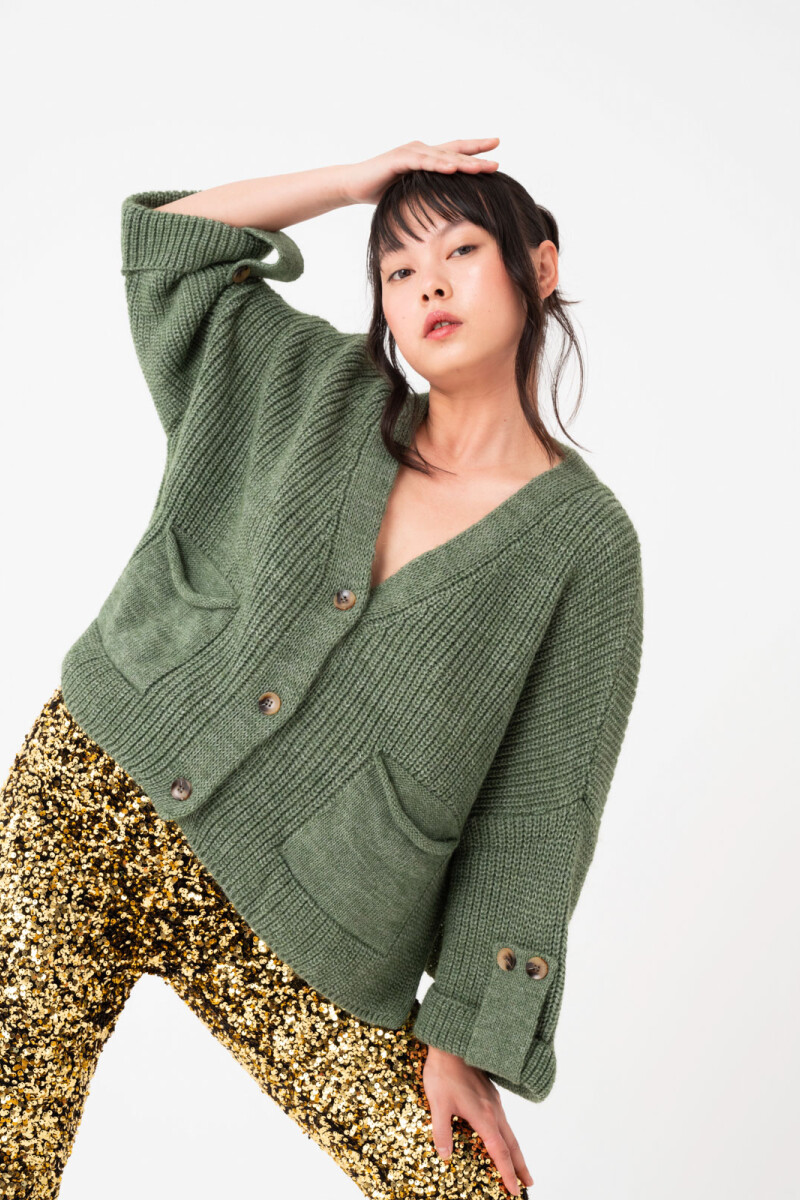 CARDIGAN BOTÓN Verde