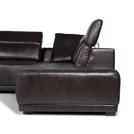 Rinconera Seúl - Cuero Básico - Chaise derecho Café - (Preventa)