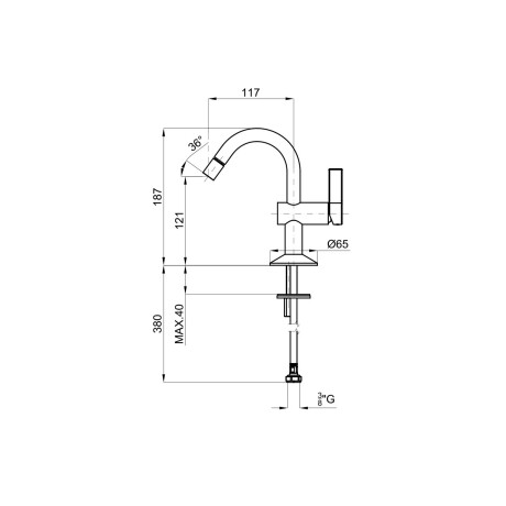 BIDET MONOCOMANDO SATINADO-CEPILLADO BAÑO GRIFERIA 000