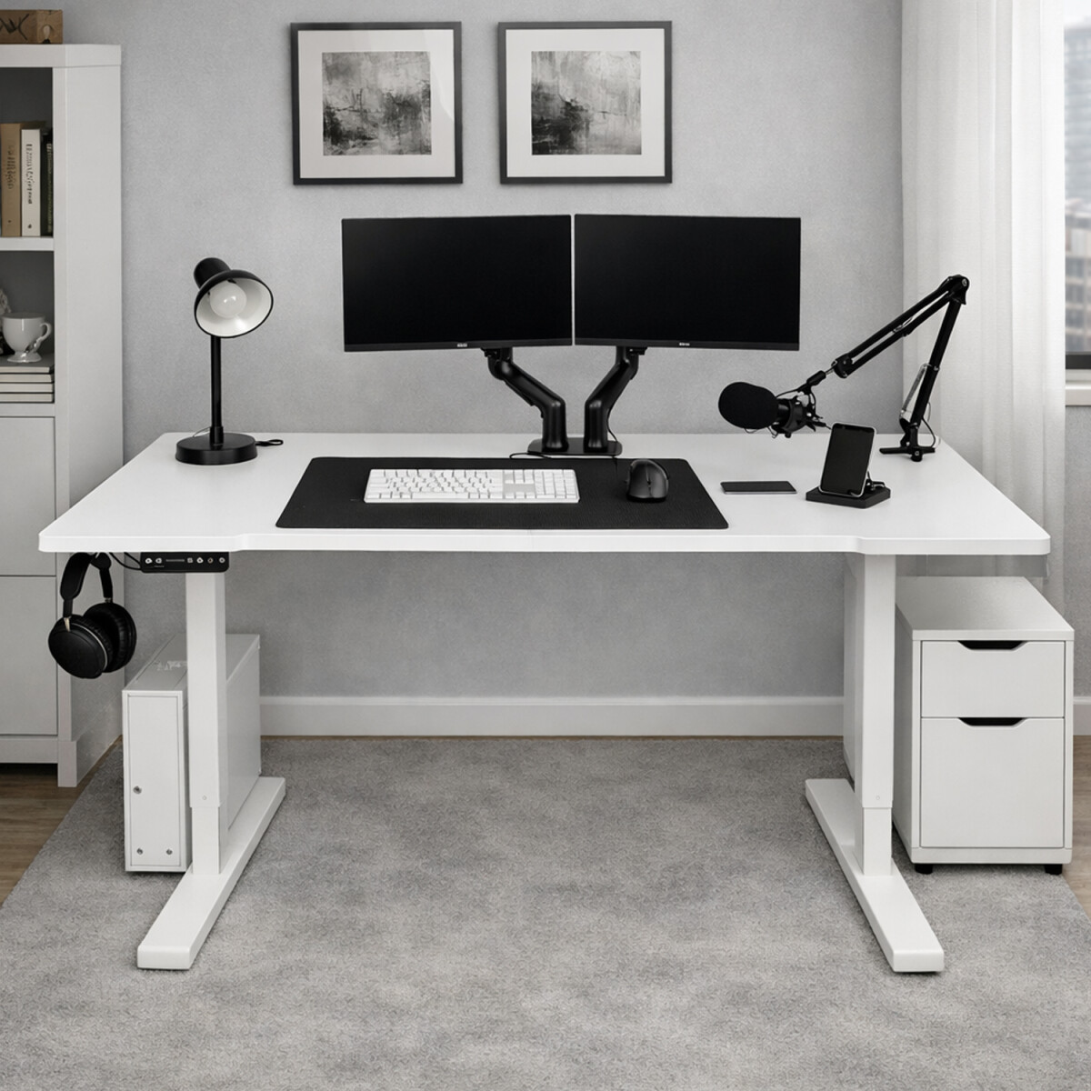 Escritorio Eléctrico 60x100 Altura Regulable - BLANCO 