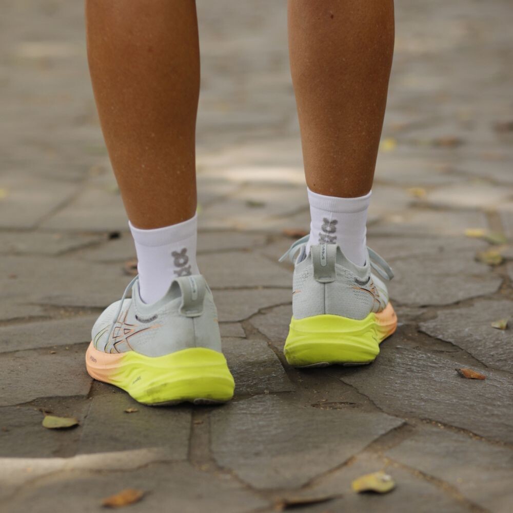 Medias Running Tobillera Unisex Blanco