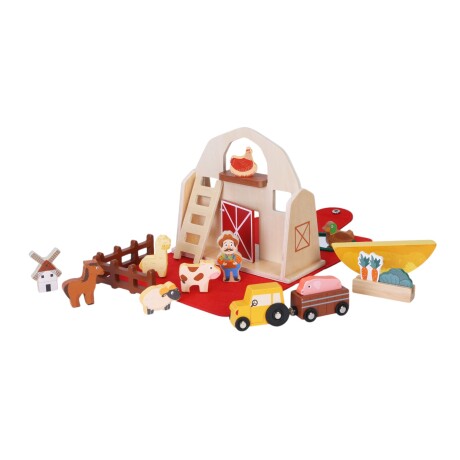 Juego Didactico de Madera de Granja con practico sistema para trasnporte Juego Didactico de Madera de Granja con practico sistema para trasnporte