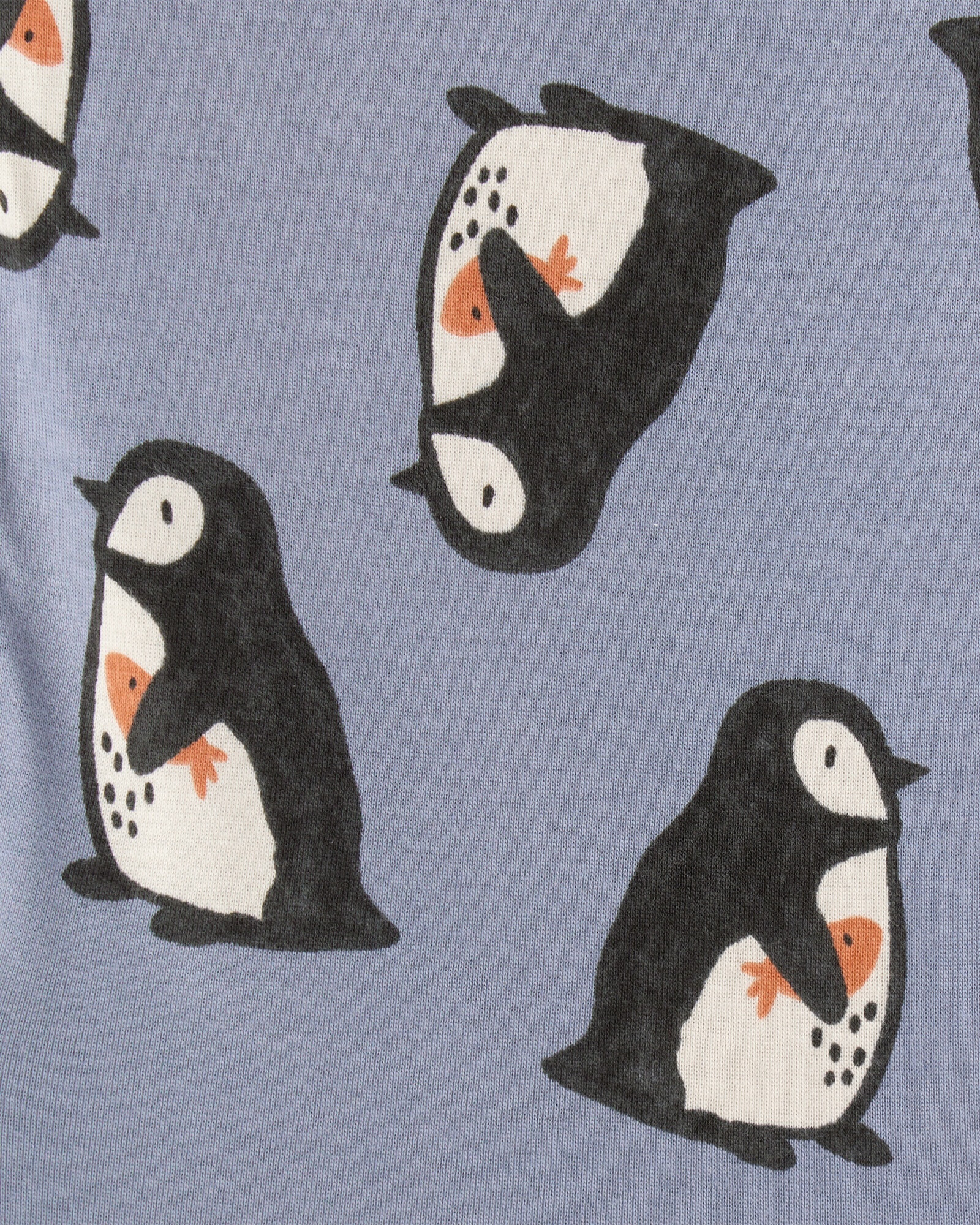 Pijama cuatro piezas de algodón, dos remeras y dos pantalones, diseño pingüinos y osos Sin color