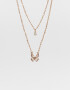 Collares Cortos Con Mariposas Collar Doble Cadena Con Dijes - Dorado