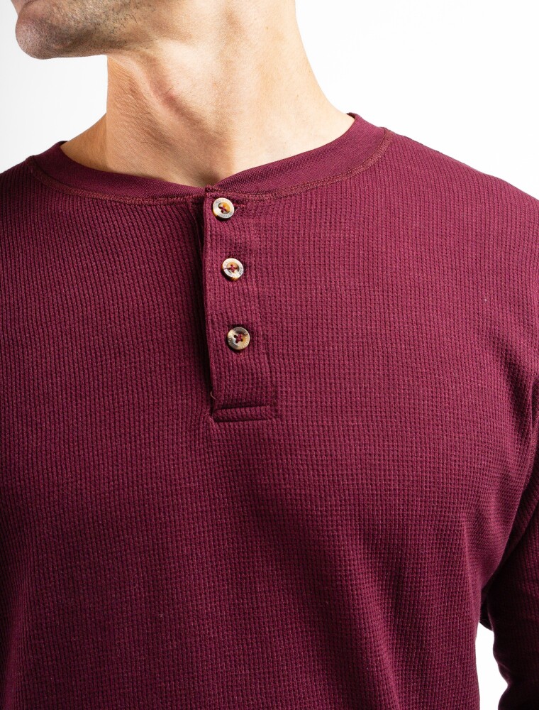 Remera Termal C/Botones Bordo