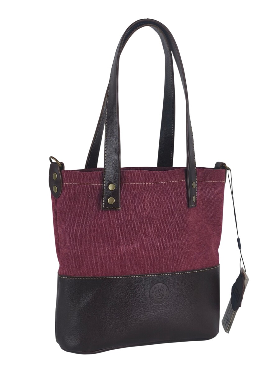 Bolso matero en lona y cuero - Bordó 