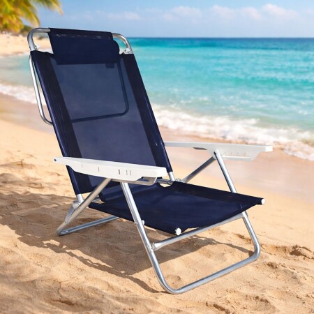 SILLA PLAYERA SUMMER CON ALMOHADILLA AZUL SILLA PLAYERA SUMMER CON ALMOHADILLA AZUL