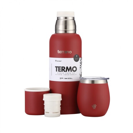 Kit 750ML Slim + Mate con tapa Rojo