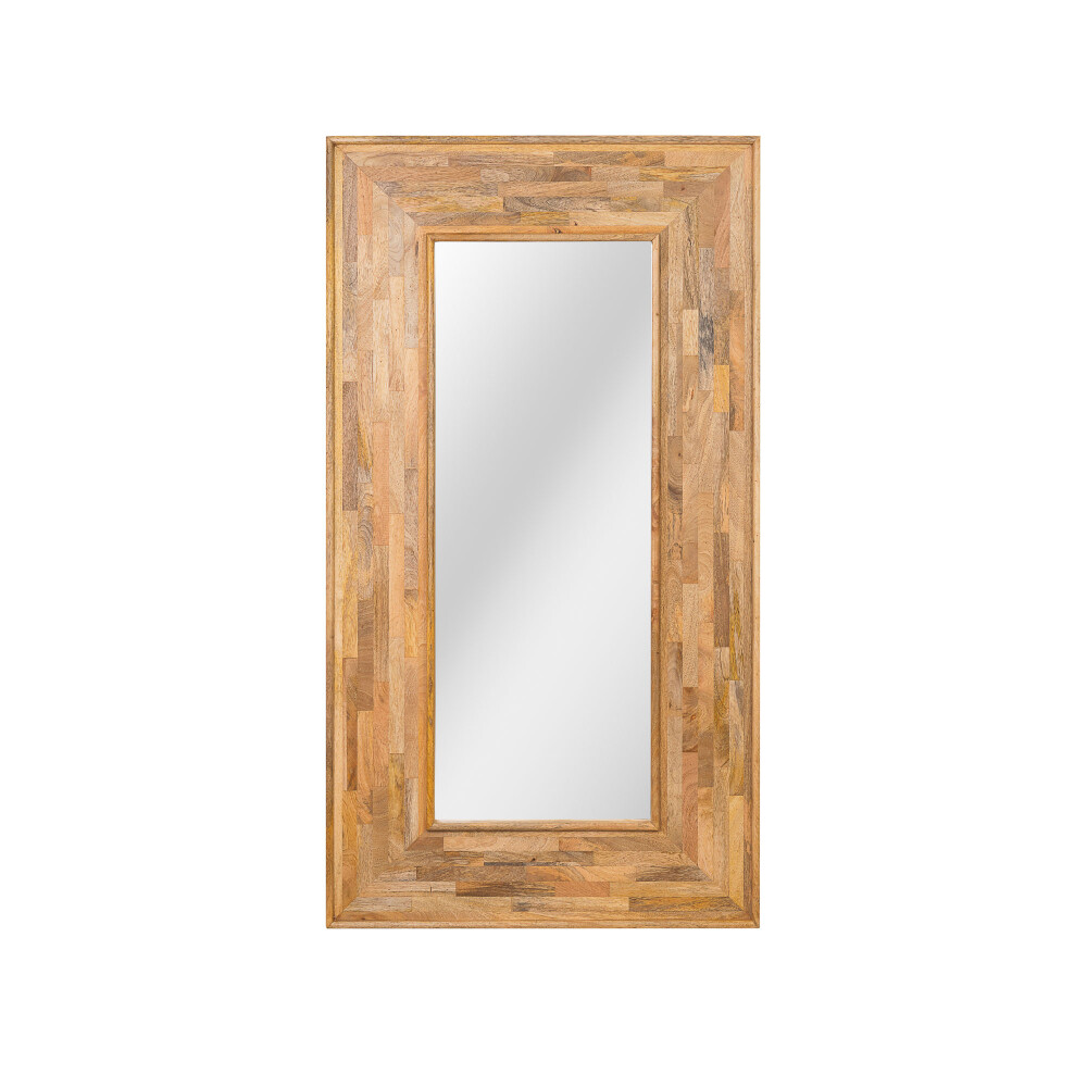ESPEJO DE PARED MADERA-DE-MANGO MARRON RECTANGULAR AALST