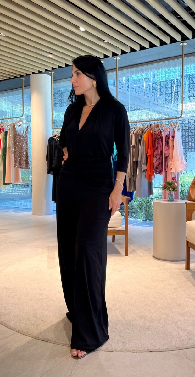 Mono manga 3/4 con faja Sonia - Negro 