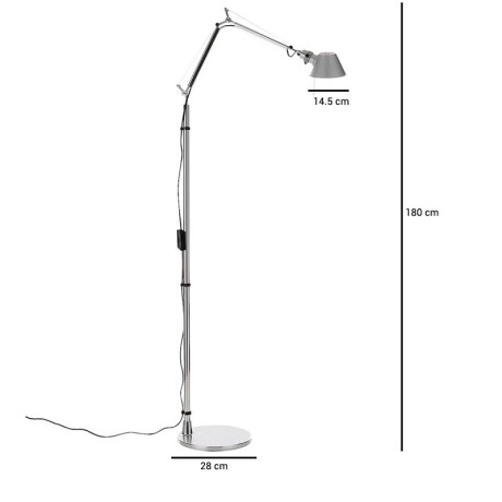 Lámpara de Pie decorativa charlotte Lámpara de Pie Charlotte Plateado