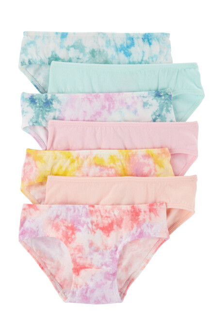 Pack siete bombachas de algodón, diseño tie-dye. Talles 6-12 Pack siete bombachas de algodón, diseño tie-dye. Talles 6-12