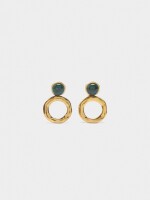 Pendientes Esfera Con Aro Irregular dorado