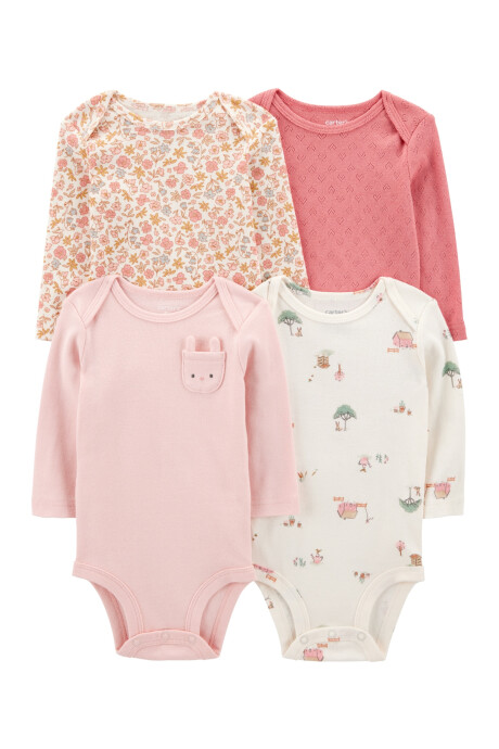 Pack cuatro bodies de algodón, estampados Pack cuatro bodies de algodón, estampados
