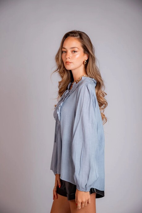 Camisa ALDEA Azul piedra