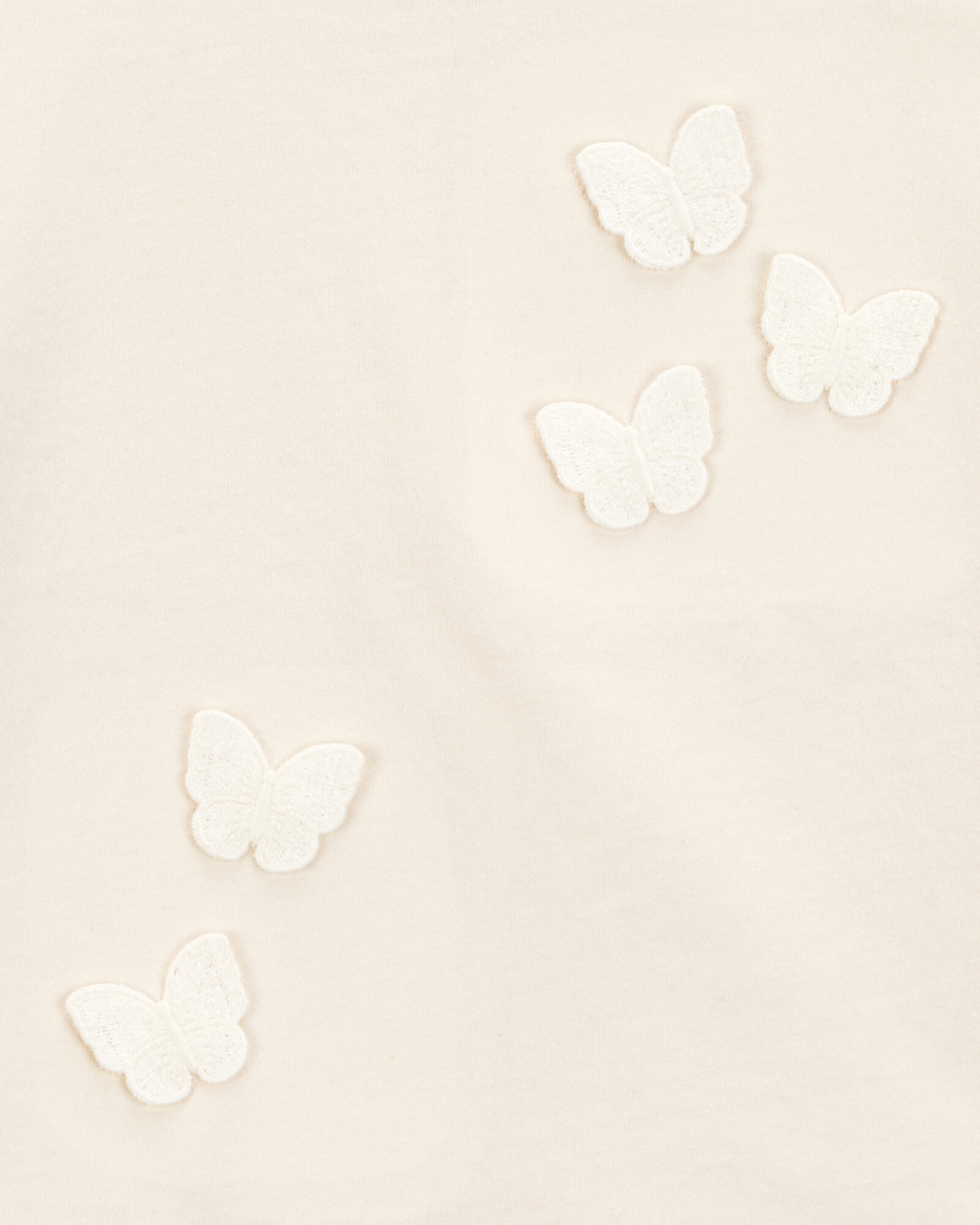 Remera de algodón, estampa mariposas Sin color