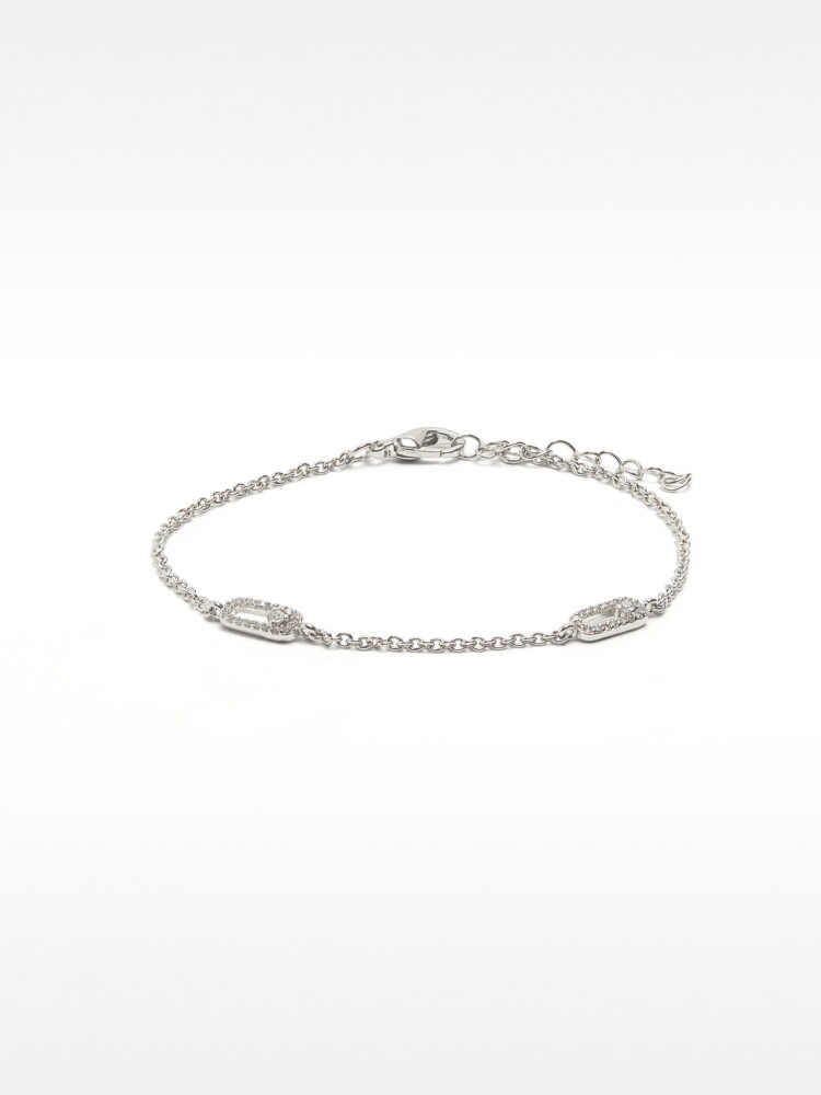Pulsera Con Circonitas plateado